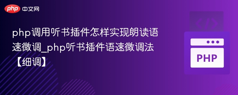 PHP调用听书插件怎么调语速