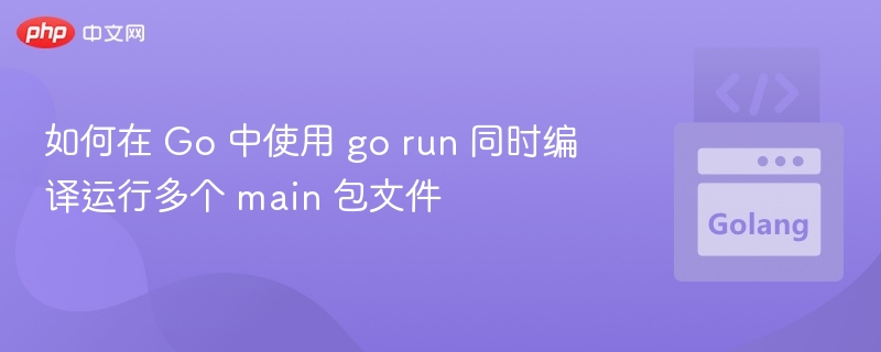 如何在 Go 中使用 go run 同时编译运行多个 main 包文件
