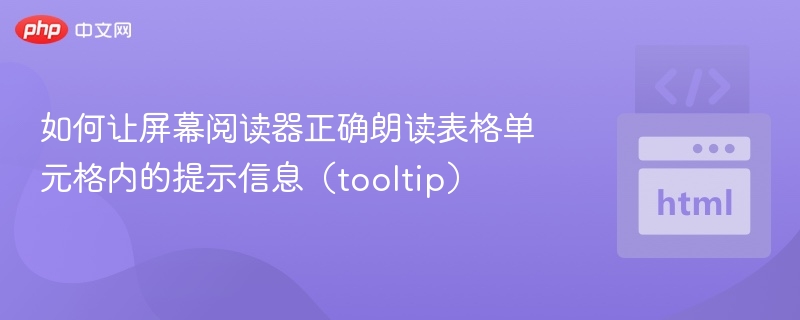 如何让屏幕阅读器正确朗读表格单元格内的提示信息（tooltip）
