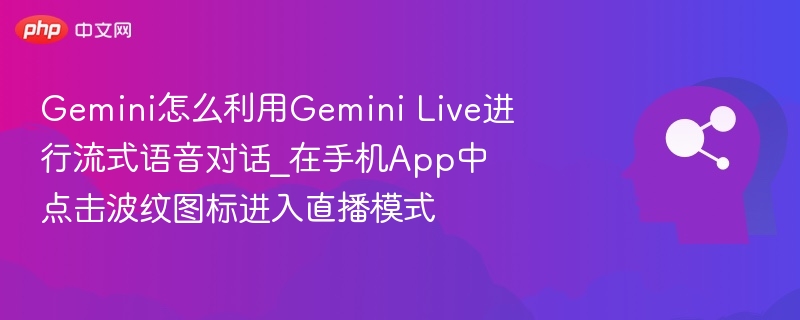 Gemini流式语音怎么用？手机直播模式教程