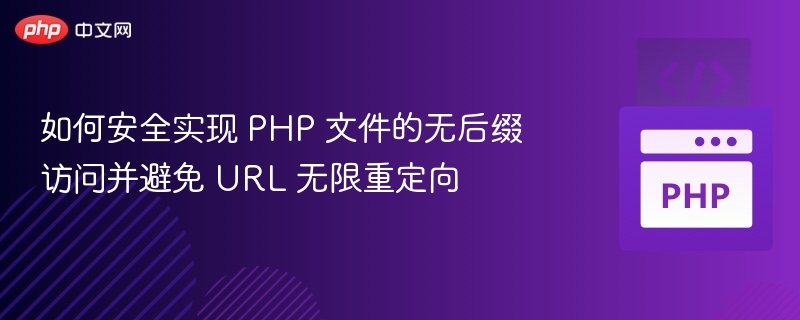 如何安全实现 PHP 文件的无后缀访问并避免 URL 无限重定向
