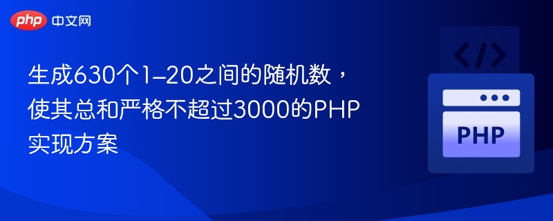 随机数生成器：630个1-20数字总和不超3000