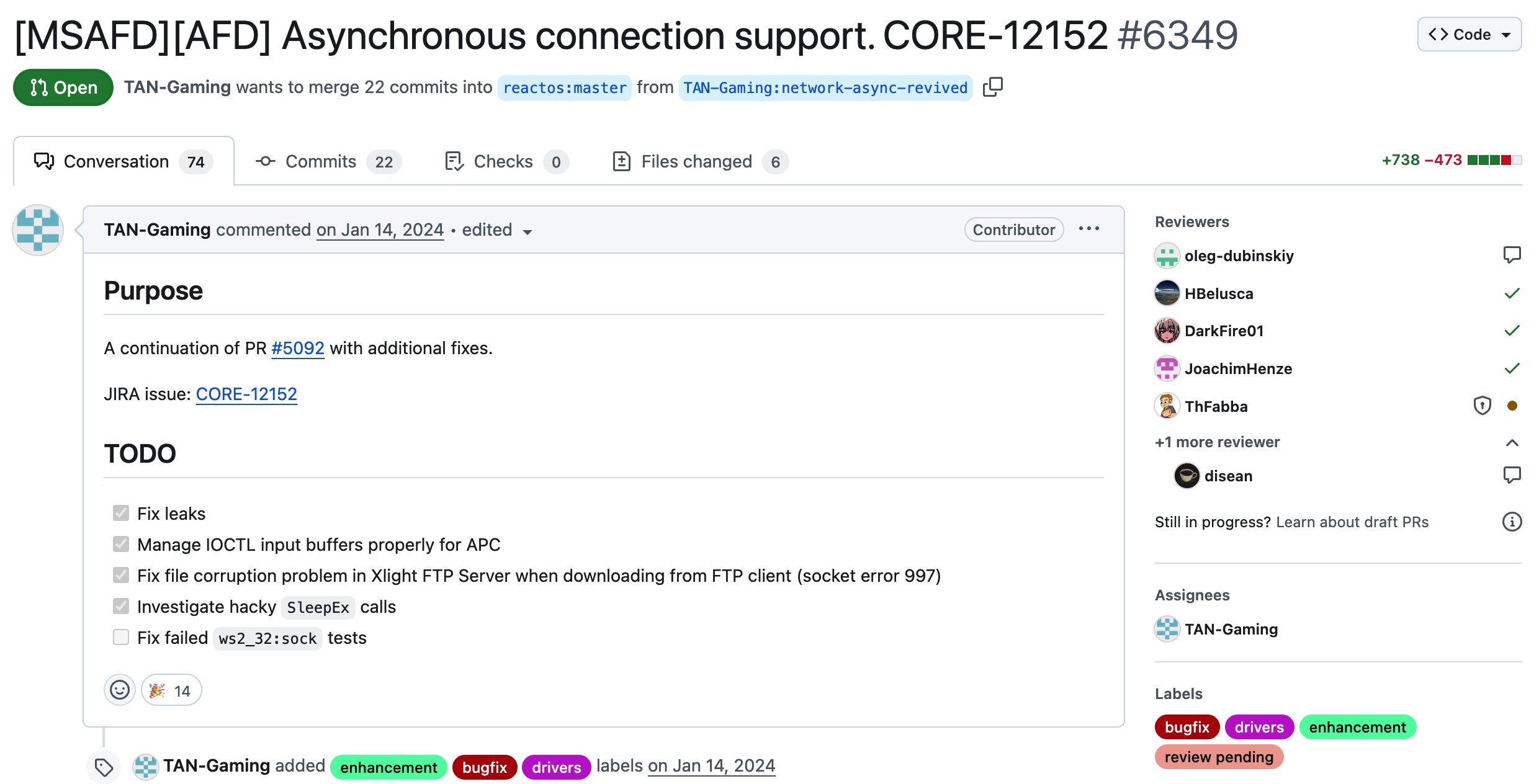 ReactOS异步TCP支持，开源Windows性能升级