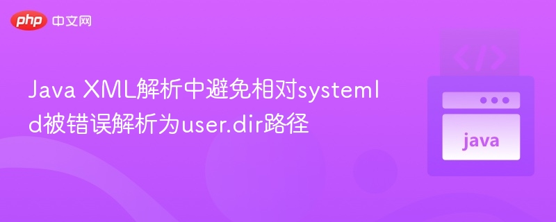 Java XML解析中避免相对systemId被错误解析为user.dir路径
