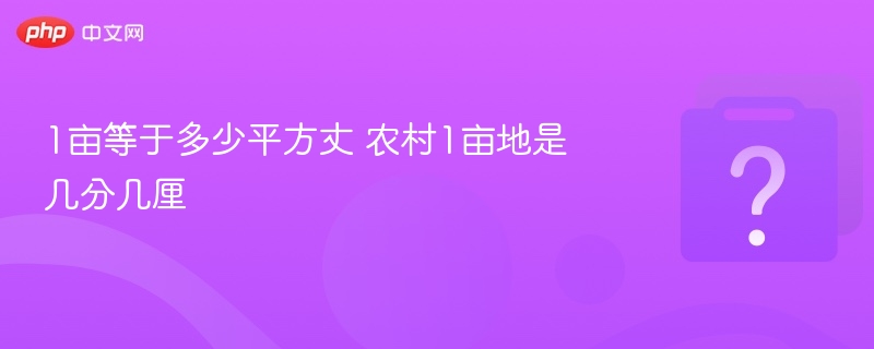 1亩等于多少平方丈 农村1亩地是几分几厘
