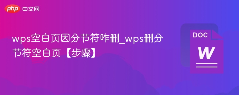 WPS删除空白页分节符技巧