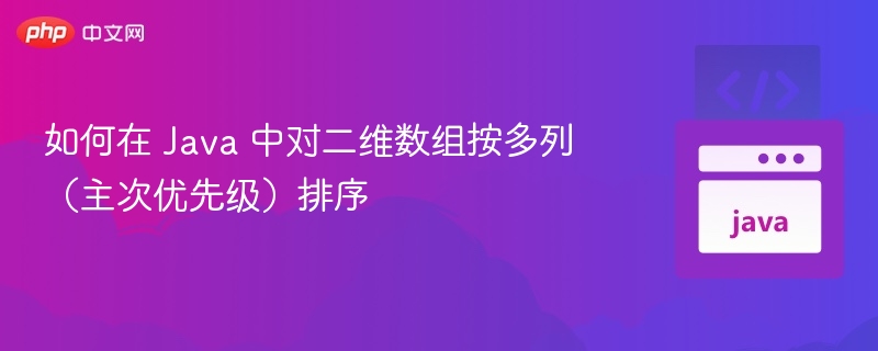 Java多列排序技巧：二维数组按优先级排序方法