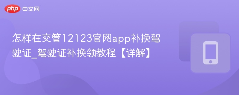 怎样在交管12123官网app补换驾驶证_驾驶证补换领教程【详解】