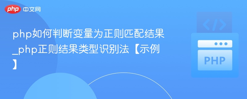 php如何判断变量为正则匹配结果_php正则结果类型识别法【示例】