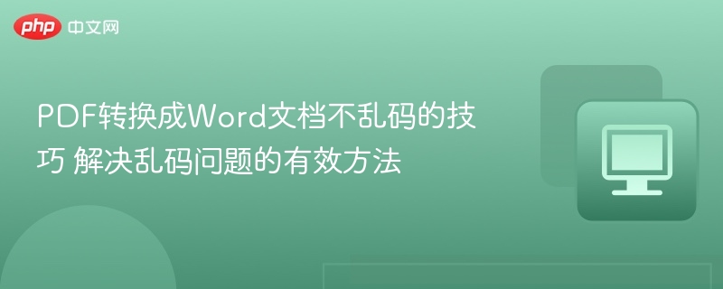 PDF转Word不乱码方法大全