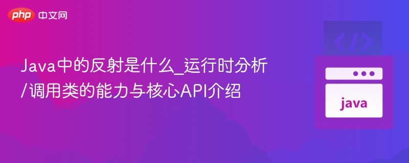 Java反射机制全解析与API详解
