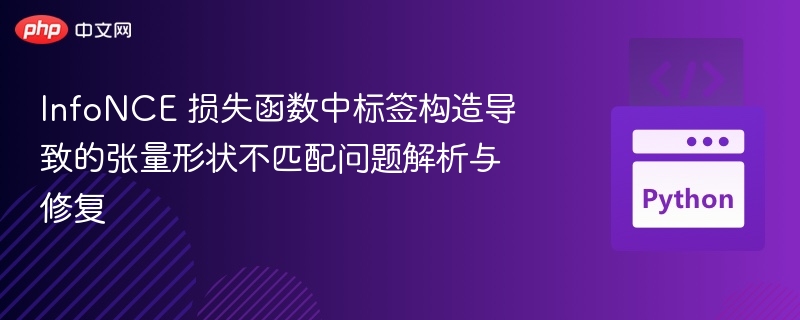 InfoNCE 损失函数中标签构造导致的张量形状不匹配问题解析与修复

