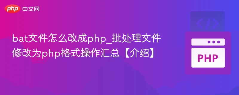 BAT转PHP格式技巧全解析