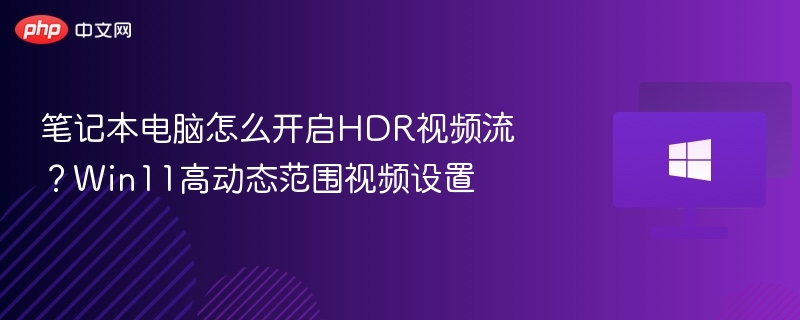 笔记本电脑怎么开启HDR视频流?Win11高动态范围视频设置