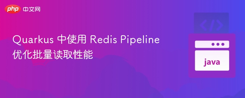 Quarkus 中使用 Redis Pipeline 优化批量读取性能
