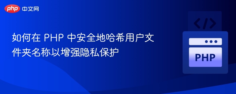 如何在 PHP 中安全地哈希用户文件夹名称以增强隐私保护