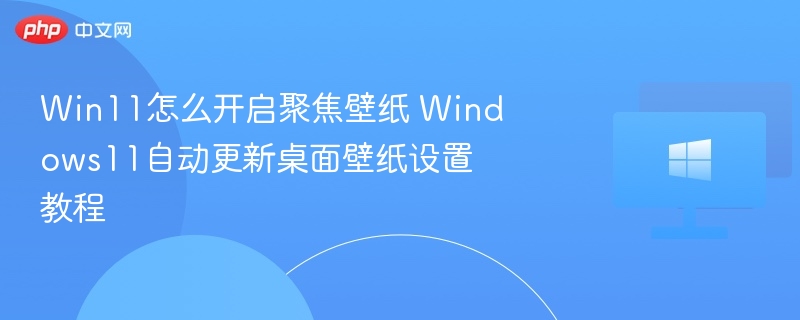Win11怎么开启聚焦壁纸 Windows11自动更新桌面壁纸设置教程