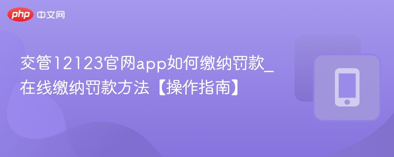 交管12123在线缴罚款步骤详解