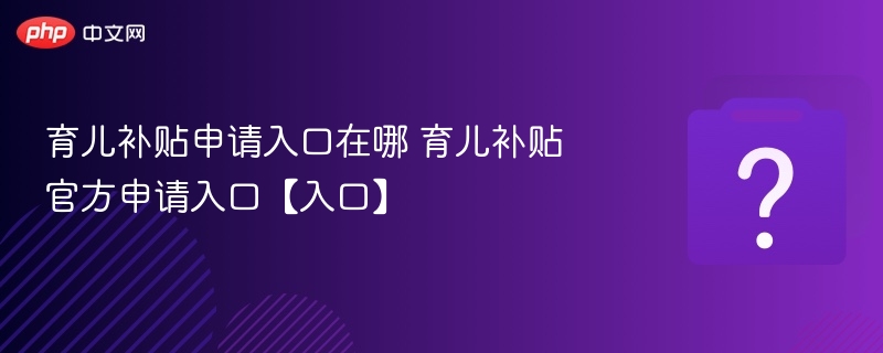 育儿补贴申请入口及流程详解