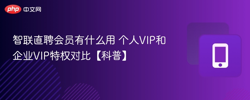 智联直聘会员用途及企业个人区别