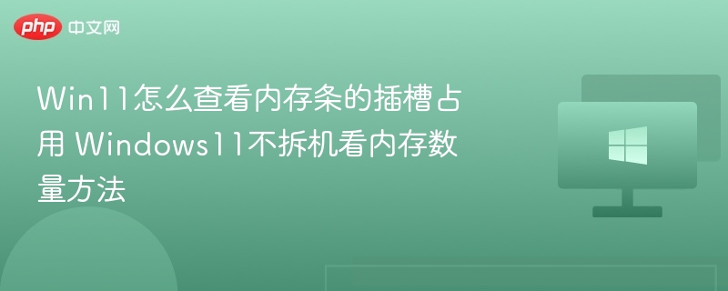 Win11内存插槽查看方法详解