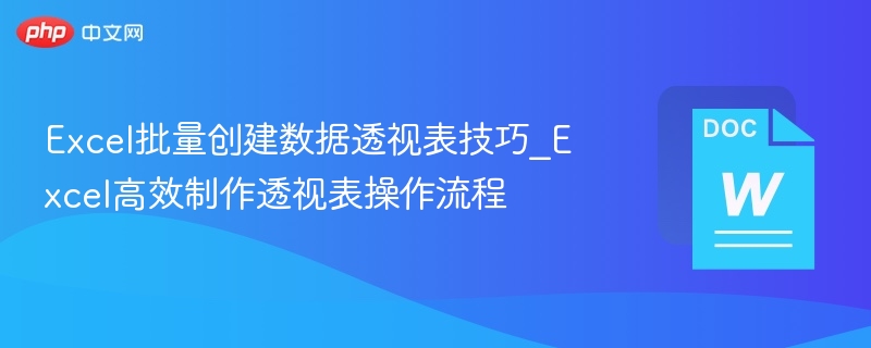 Excel批量透视表制作教程详解