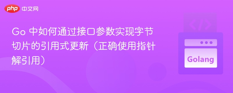 Go 中如何通过接口参数实现字节切片的引用式更新（正确使用指针解引用）
