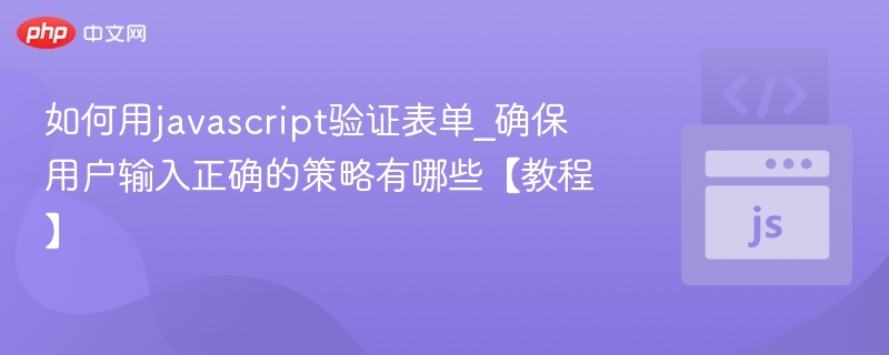 JavaScript表单验证技巧与输入方法教程