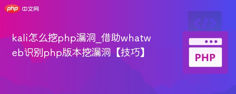 KaliWhatWeb挖PHP漏洞技巧分享