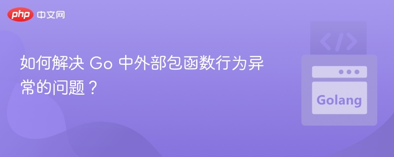 如何解决 Go 中外部包函数行为异常的问题？
