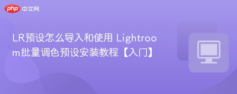 LR预设导入使用教程入门指南