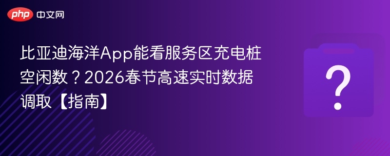 比亚迪海洋App能看服务区充电桩空闲数?2026春节高速实时数据调取【指南】