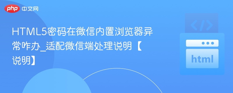 HTML5密码在微信内置浏览器异常咋办_适配微信端处理说明【说明】