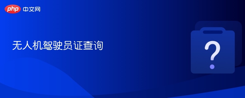 无人机驾驶员证查询方法详解