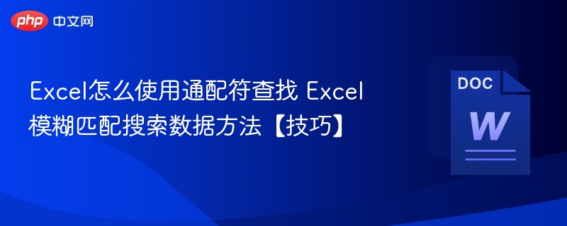 Excel怎么使用通配符查找 Excel模糊匹配搜索数据方法【技巧】