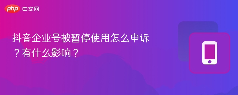 抖音企业号被暂停使用怎么申诉？有什么影响？