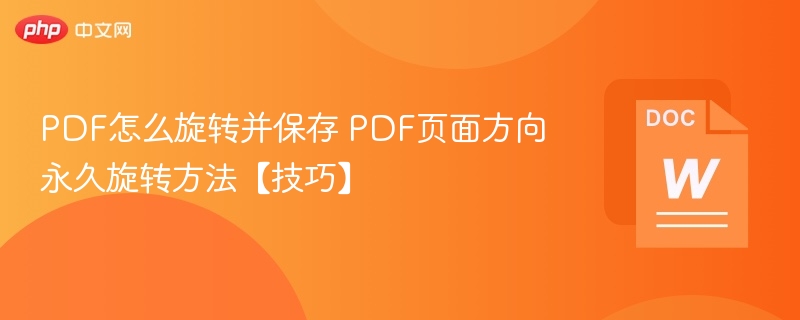PDF页面旋转技巧：永久调整方向教程