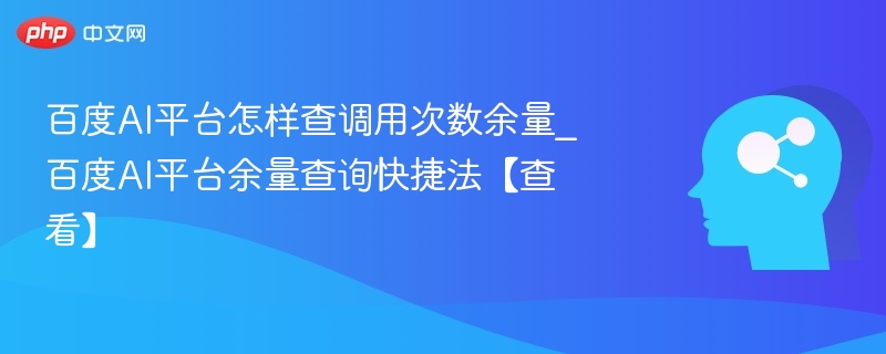 百度AI平台怎样查调用次数余量_百度AI平台余量查询快捷法【查看】