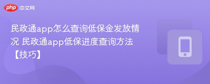 民政通app怎么查询低保金发放情况 民政通app低保进度查询方法【技巧】