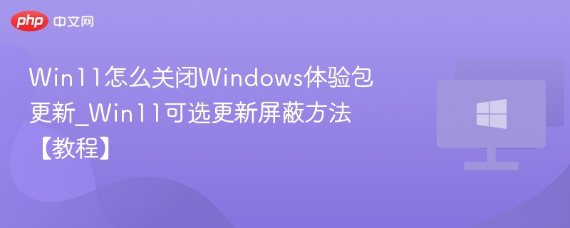 Win11关闭体验包更新步骤详解