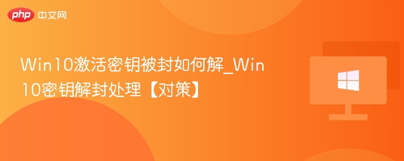 Win10密钥被封怎么解？教你处理方法