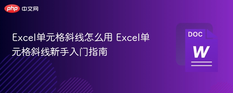 Excel单元格斜线怎么用？详细教程分享