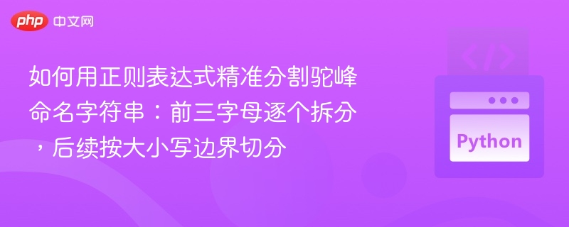 驼峰拆分技巧：前三字母切分，后续按大小写分