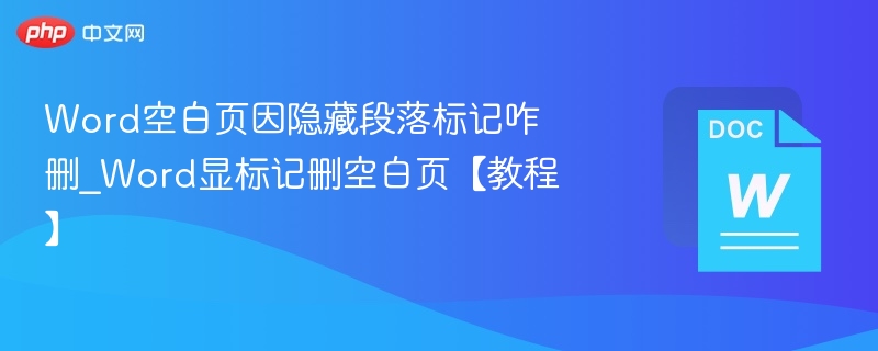 Word空白页怎么删，隐藏段落标记清除教程