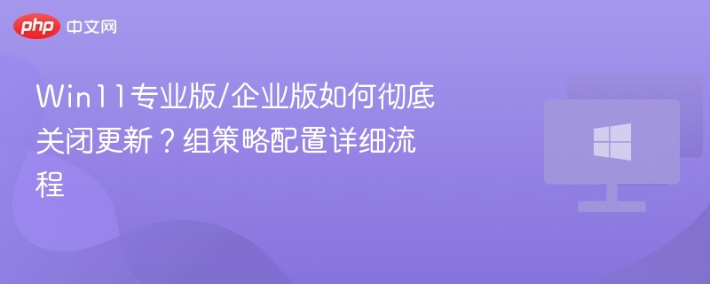 Win11专业版关闭更新方法详解
