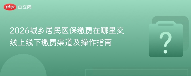 2026城乡居民医保缴费方法及操作步骤