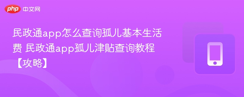 民政通查孤儿生活费步骤详解