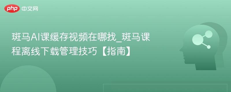 斑马AI课缓存视频怎么找_离线管理技巧指南
