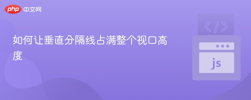 如何让垂直分隔线占满整个视口高度
