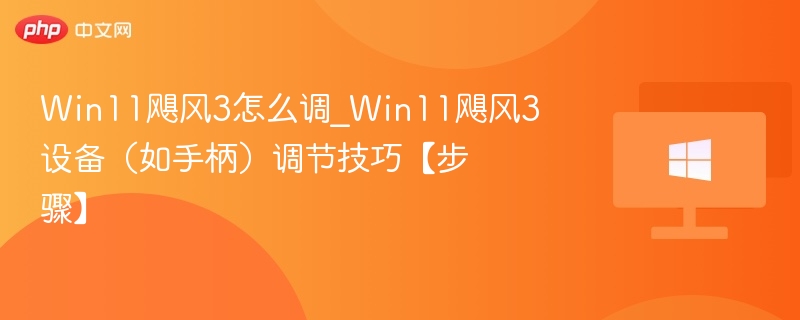 Win11飓风3手柄设置教程